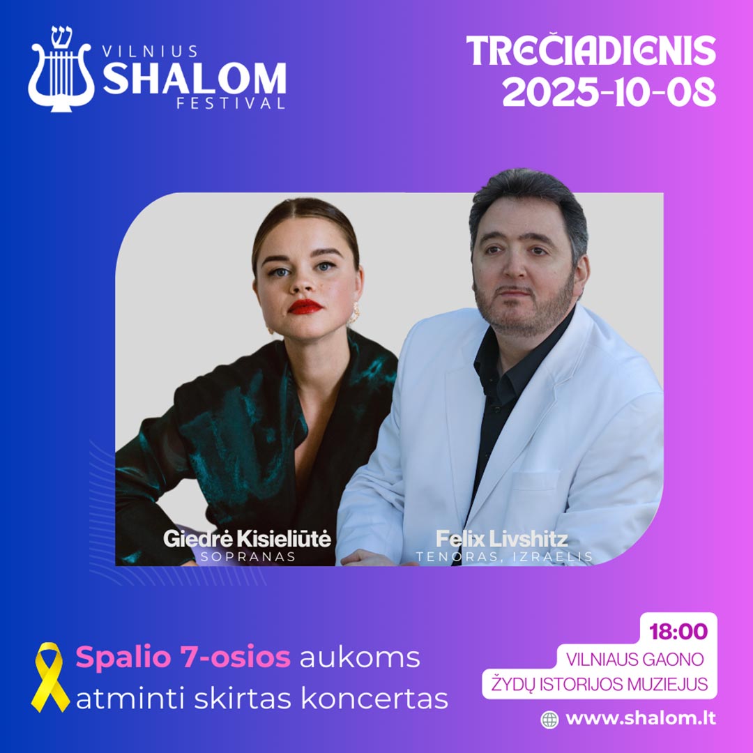 Spalio 7-osios aukoms atminti skirtas koncertas | Vilnius Shalom Festival 2025