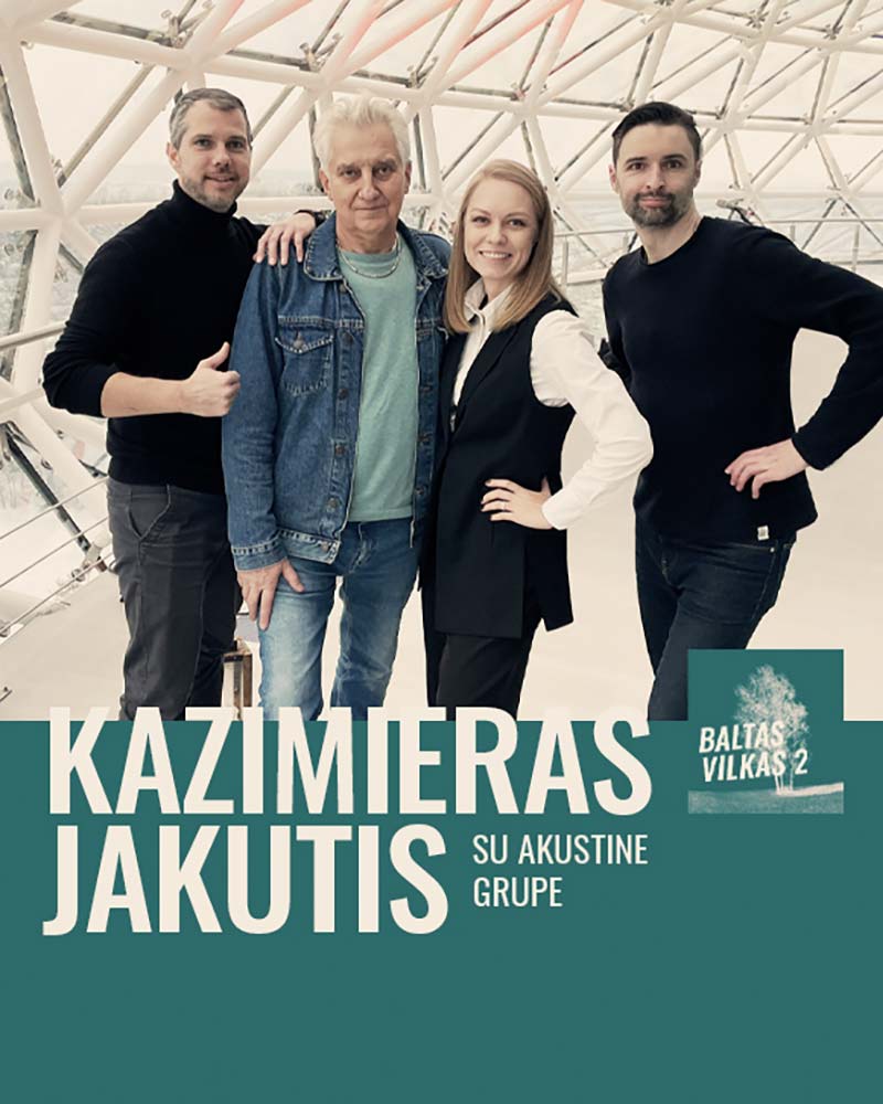 Kazimieras Jakutis su akustine grupe Vilniuj